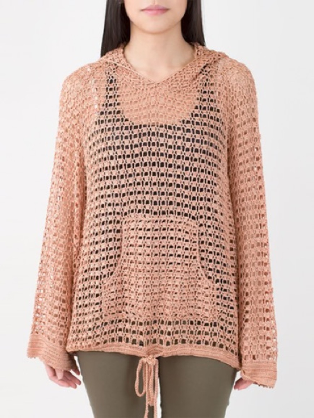 Pencey Open-Knit Hooded Pullover / Poncho